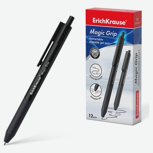 Ручка гелевая автоматическая сo стираемыми чернилами ErichKrause Magic Grip 0.5, черная, 1 шт