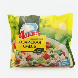 Смесь овощная 4 Сезона Замороженная овощная смесь Гавайская, 400 г