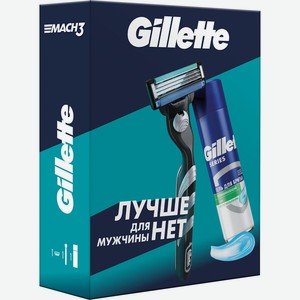 Набор подарочный мужской Gillette Mach3 (Гель д/бритья 200мл + Станок д/бритья с 1 сменной кассетой)
