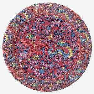Набор бумажных тарелок Китайские драконы, 6 шт d 180 мм