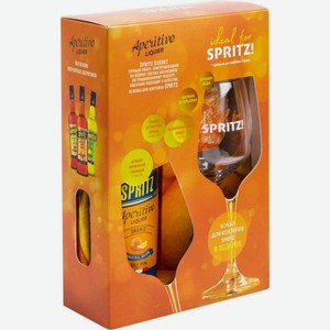 Ликёр десертный Spritz Сорбет Аперитиво Апельсин + бокал 15 % алк., Россия, 0.5 л