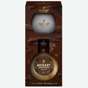 Ликер Mozart Chocolate Cream + бокал в подарочной упаковке 17 % алк., Австрия, 0,5 л