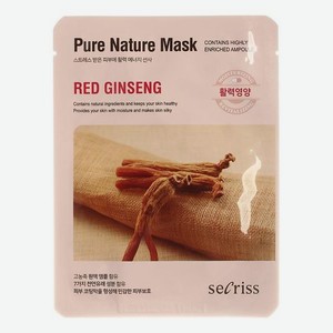 Тканевая маска для лица с экстрактом красного женьшеня Secriss Pure Nature Mask Red Ginseng 25мл
