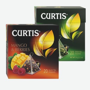 Чай «Curtis»: Mango Berries черный, Strawberry Mojito; 20 пирамидок
