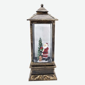 Светильник свето-музыкальный фонарь Санта-Клаус 27 см коричневый