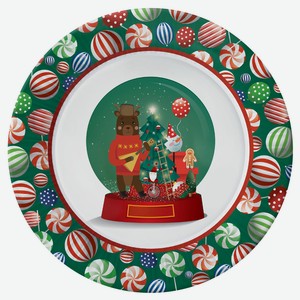 Набор бумажных тарелок Рождественская сказка, 6 шт d 230 мм
