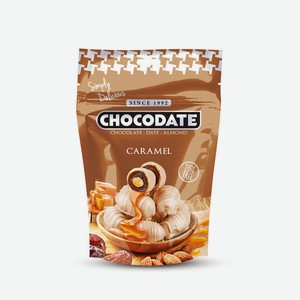 Финики Chocodate с миндалем и карамелью в молочном и белом шоколаде Оаэ 100г