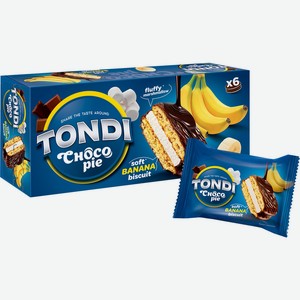 Мучное кондитерское изделие в глазури Tondi Choco Pie банан 180г
