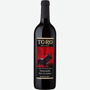 Вино Toro De Castilla Tempranillo красное полусладкое 12% 750мл