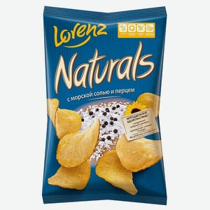 Картофельные чипсы Naturals с морской солью и перцем 100гр