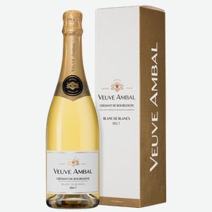 Игристое вино Blanc de Blanc Brut, Veuve Ambal, 2019 г. в подарочной упаковке 0.75 л.