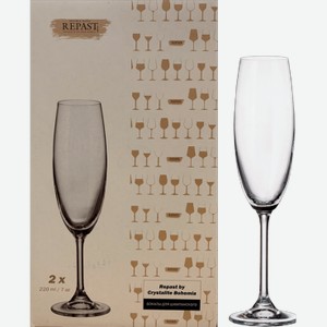 Набор бокалов для шампанского Crystalite Bohemia (2x220 мл) 0.22л