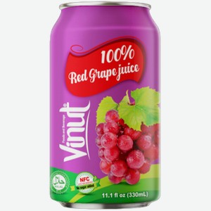 Сок Vinut Red Grape Juice 100% 0.33л