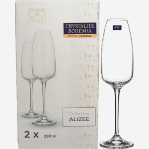 Набор бокалов для шампанского Crystalite Bohemia Alizee (2x290 мл) 0.29л