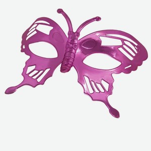 Маска маскарадная Розовая бабочка с лентой для крепления на голове, 16.5х8х7 см