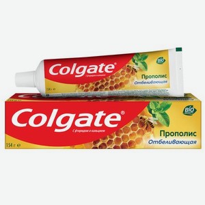 Зубная паста Colgate Прополис отбеливающая с натуральными ингредиентами для бережного отбеливания зубов и сохранения здоровья десен, 100 мл