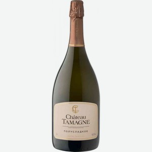 Вино игристое Chateau Tamagne белое полусладкое 12,5 % алк., Россия, 1,5 л