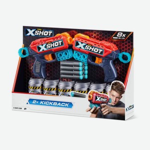 Набор игровой Zuru X-Shot - 2x Kikcback 2 бластера и 8 пуль, 27×40×6 см