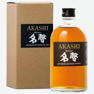 Виски Akashi Blended Meisei в подарочной упаковке 40 % алк., Япония, 0,5 л