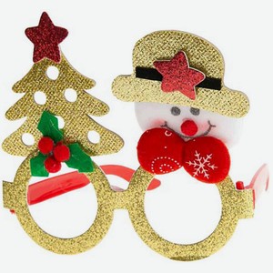 Маска-очки Феникс Презент Снеговик с Ёлкой цвет: золотой, 13×14×1,5 см