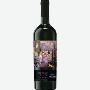 Вино AGORA Мускат Черный красное сладкое, 0.75л, Россия, 0.75 L