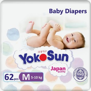 Подгузники YokoSun на липучках M 5-10кг, 62шт Китай