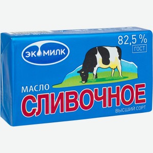 Масло сливочное Экомилк Традиционное в/с 82.5%, 180 г