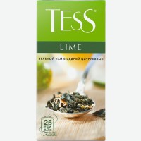 Чай Tess Lime зеленый с цедрой цитрусовых, в пакетиках, 25x1,5 г