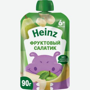 Пюре фруктовое Heinz Natural Фруктовый салатик с 6 месяцев, 90 г