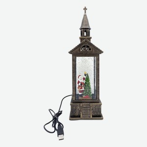 Светильник свето-музыкальный фонарь Санта-Клаус 36 см коричневый