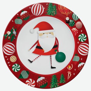 Набор бумажных тарелок Рождественская сказка, 6 шт d 180 мм