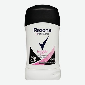 Дезодорант-антиперспирант женский Rexona Invisible Pure Невидимый на черной и белой одежде, стик, 40 г