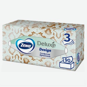 Салфетки в коробках Zewa Deluxe Дизайн 90 шт