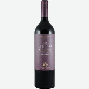Вино LA LINDA Мальбек молодое красное сухое, 0.75л, Аргентина, 0.75 L