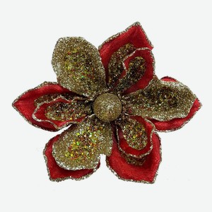 Цветок магнолия ChristmasDeLux красная, 18см Таиланд