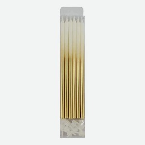 Свечи с держателями МФ Поиск White & Gold 15 см 12 шт