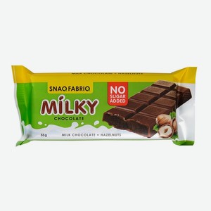 Шоколад Snaqfabriq milky с шоколадно-ореховой пастой (без сахара)