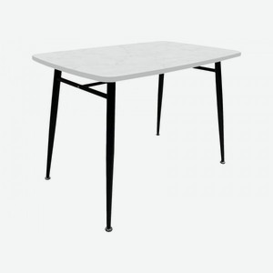 Кухонный стол Брик Белый мрамор / Черный, металл