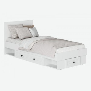 Двуспальная кровать Северина Белый 90х200 см С дополнительным ящиком