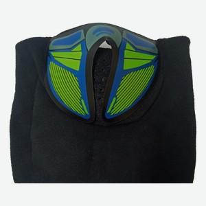 Полумаска новогодняя Yachen Техно с подсветкой сине-зелено-черная