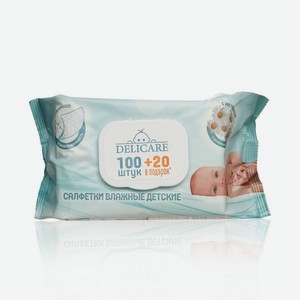 Детские влажные салфетки Delicare Baby с ромашкой и витамином Е 120шт