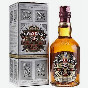 Виски шотландский купажированный ЧИВАС РИГАЛ 12 ЛЕТ 40% П/УП. 0,7Л, ,