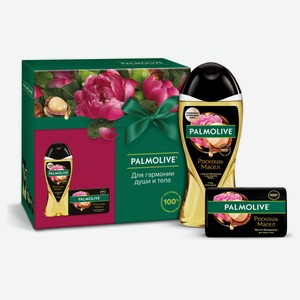 Подарочный набор Palmolive Роскошь Масел с маслом Макадамии, Гель для душа женский 250 мл+ Туалетное твердое мыло 90 г