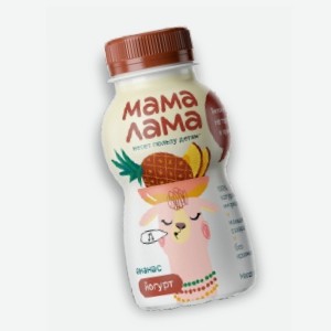 Йогурт питьевой  Мама Лама , в ассортименте, 2,5%, 200 г