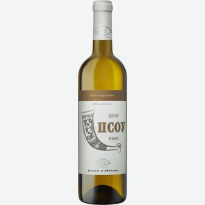 Вино ПСОУ белое полусладкое, 0.75л, Абхазия, 0.75 L