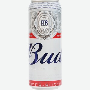Пиво Bud светлое пастеризованное 5% 450 мл, металлическая банка 