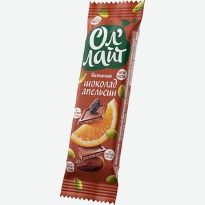 Батончик фруктово-ореховый Ол Лайт Шоколад & Апельсин, 30 г