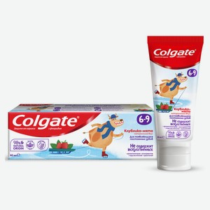 Зубная паста детская Colgate 6-9 защита от кариеса с фторидом со вкусом клубники и мяты, 60 мл