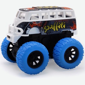 Машинка инерционная Funky Toys «Автобус» на полном приводе с голубыми колесами 14,5 см