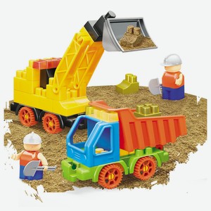 Конструктор Bauer «Набор с кинетическим песком» с погрузчиком и грузовиком